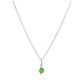 Sterling Silver & Green Crystal Bead Necklace - 14 - 22 Inches