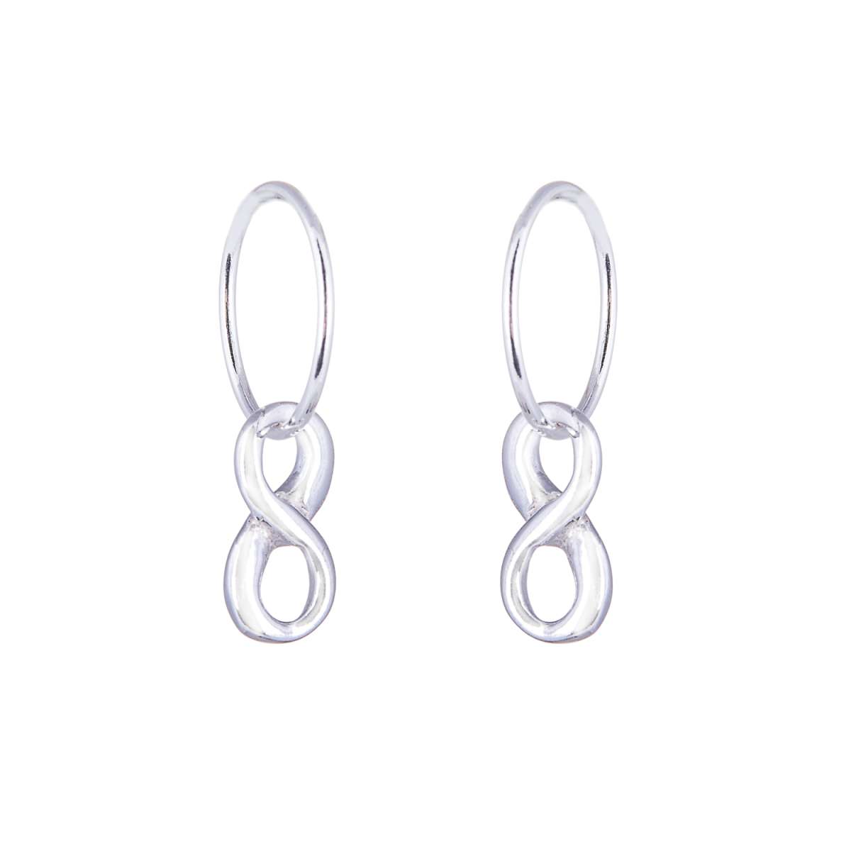 Sterling Silver Infinity Charm Hoop 12mm Earrings