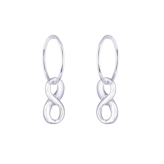 Sterling Silver Infinity Charm Hoop 12mm Earrings