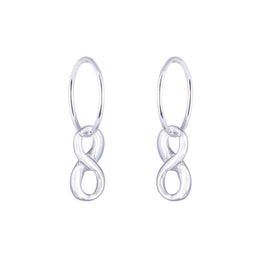 Sterling Silver Infinity Charm Hoop 12mm Earrings