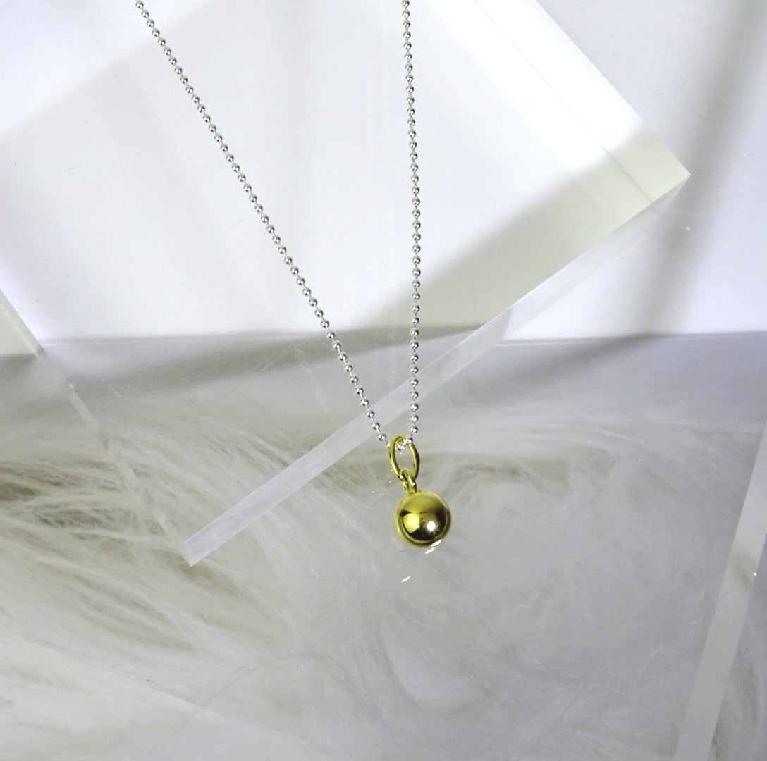 Gold Plated Sterling Silver Christmas Bauble Necklace - 14 - 22 Inches