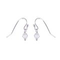 Sterling Silver Clear CZ Bead Dangle Earrings