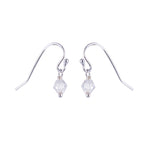 Sterling Silver Clear CZ Bead Dangle Earrings
