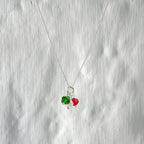 Sterling Silver Tricolour CZ Bead Necklace 14 - 32 Inches