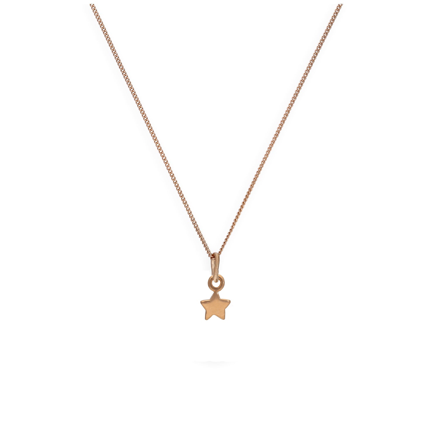 Rose Gold Plated Sterling Silver Tiny Star Necklace 14 - 32 Inches