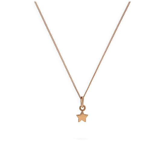 Rose Gold Plated Sterling Silver Tiny Star Necklace 14 - 32 Inches