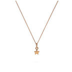 Rose Gold Plated Sterling Silver Tiny Star Necklace 14 - 32 Inches