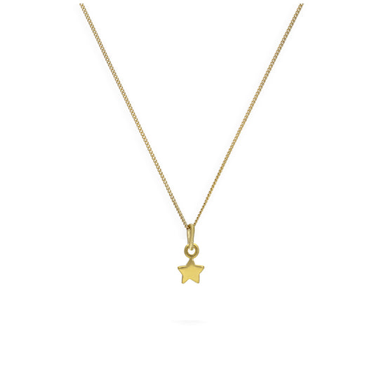 Gold Plated Sterling Silver Tiny Star Necklace 14 - 32 Inches