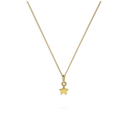 Gold Plated Sterling Silver Tiny Star Necklace 14 - 32 Inches