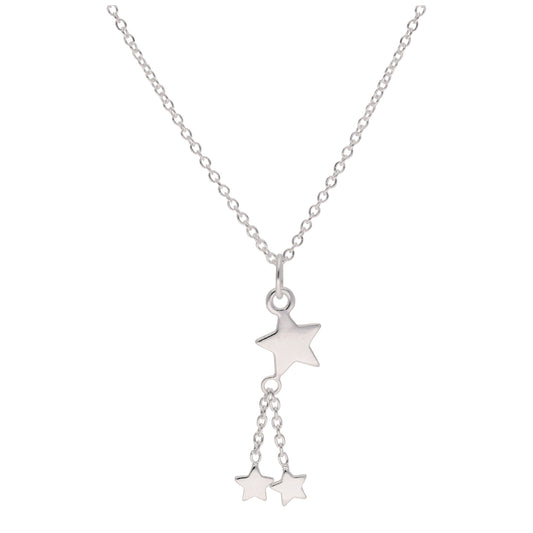 Sterling Silver Multi Star Drop Necklace 16 - 32 Inches