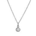 Sterling Silver 5mm Clear CZ Rubover Necklace 16 - 32 Inches