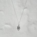 Sterling Silver Hamsa Hand Necklace 14 - 32 Inches
