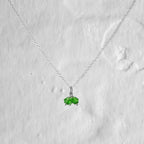 Triple Sterling Silver Green CZ Bead Necklace 14 - 22 Inches