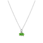 Triple Sterling Silver Green CZ Bead Necklace 14 - 22 Inches