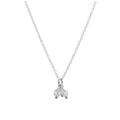 Triple Sterling Silver Clear Crystal Bead Necklace 14 - 22 Inches