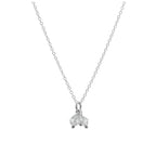 Triple Sterling Silver Clear Crystal Bead Necklace 14 - 22 Inches