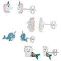 Sterling Silver Mythical Animal Stud Earrings