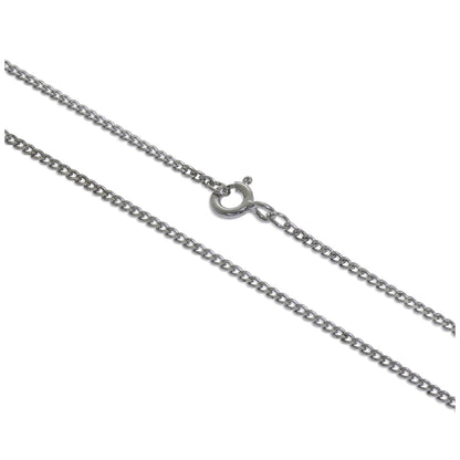 Rhodium Plated Sterling Silver 18 Inch Diamond Cut Curb Chain