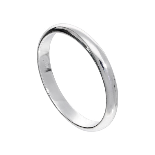 X Large Sterling Silver 3mm D Shaped Stacking Ring