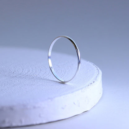 Small Sterling Silver 1mm Plain Stacking Ring