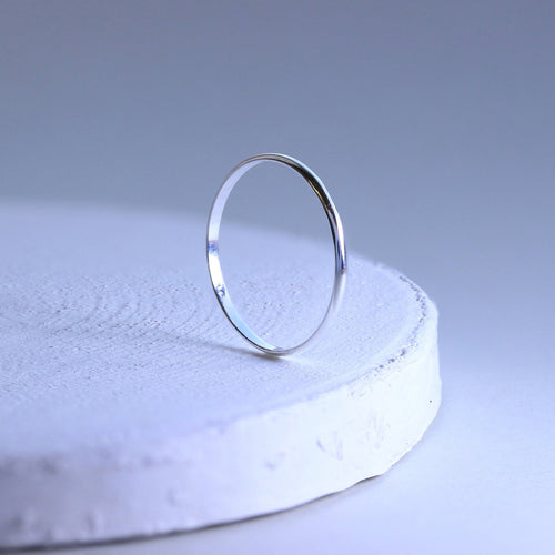 Small Sterling Silver 1mm Plain Stacking Ring