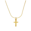 Small Gold Plated Sterling Silver Cross Necklace 14 - 24 Inches