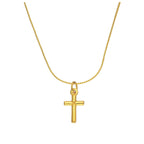 Small Gold Plated Sterling Silver Cross Necklace 14 - 24 Inches