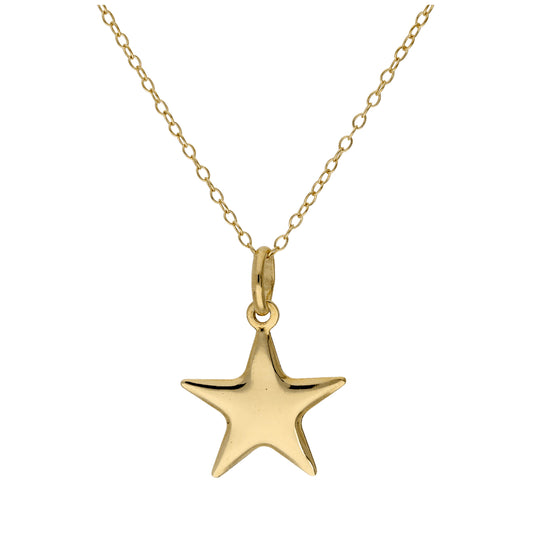 Gold Plated Sterling Silver Star Necklace - 16 - 22 Inches