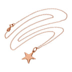 Rose Gold Plated Sterling Silver Star Necklace - 14 - 22 Inches