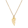 Gold Plated Sterling Silver Open Angel Wing Necklace - 14 - 32 Inches
