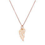Rose Gold Plated Sterling Silver Open Angel Wing 14 - 32 Inches