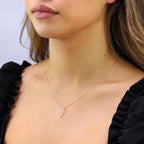 Rose Gold Plated Sterling Silver Open Angel Wing 14 - 32 Inches