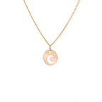 9ct Gold Moon & Star Flat Necklace - 16 - 18 Inches