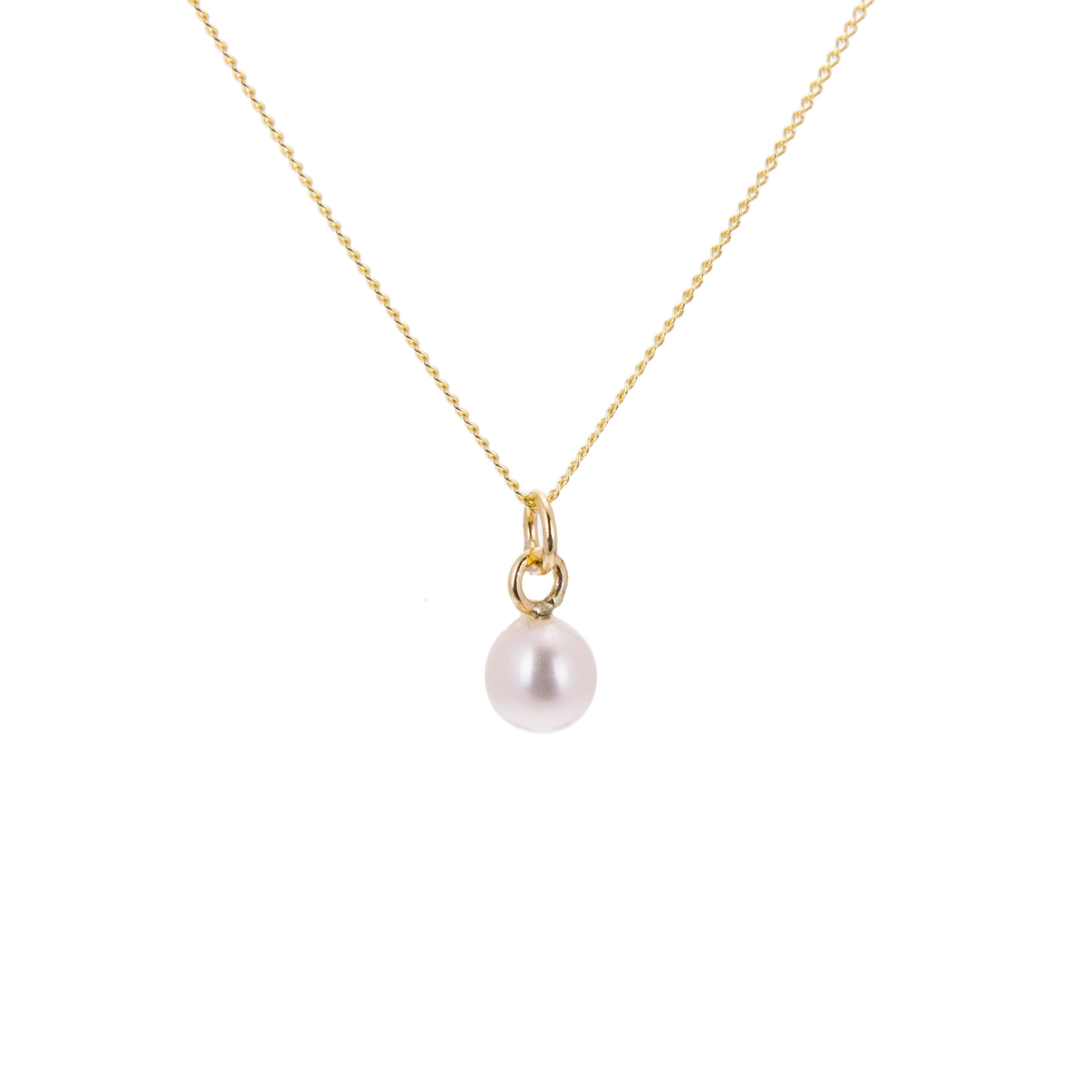9ct Gold 4mm White Freshwater Pearl Necklace - 16 - 20 Inches