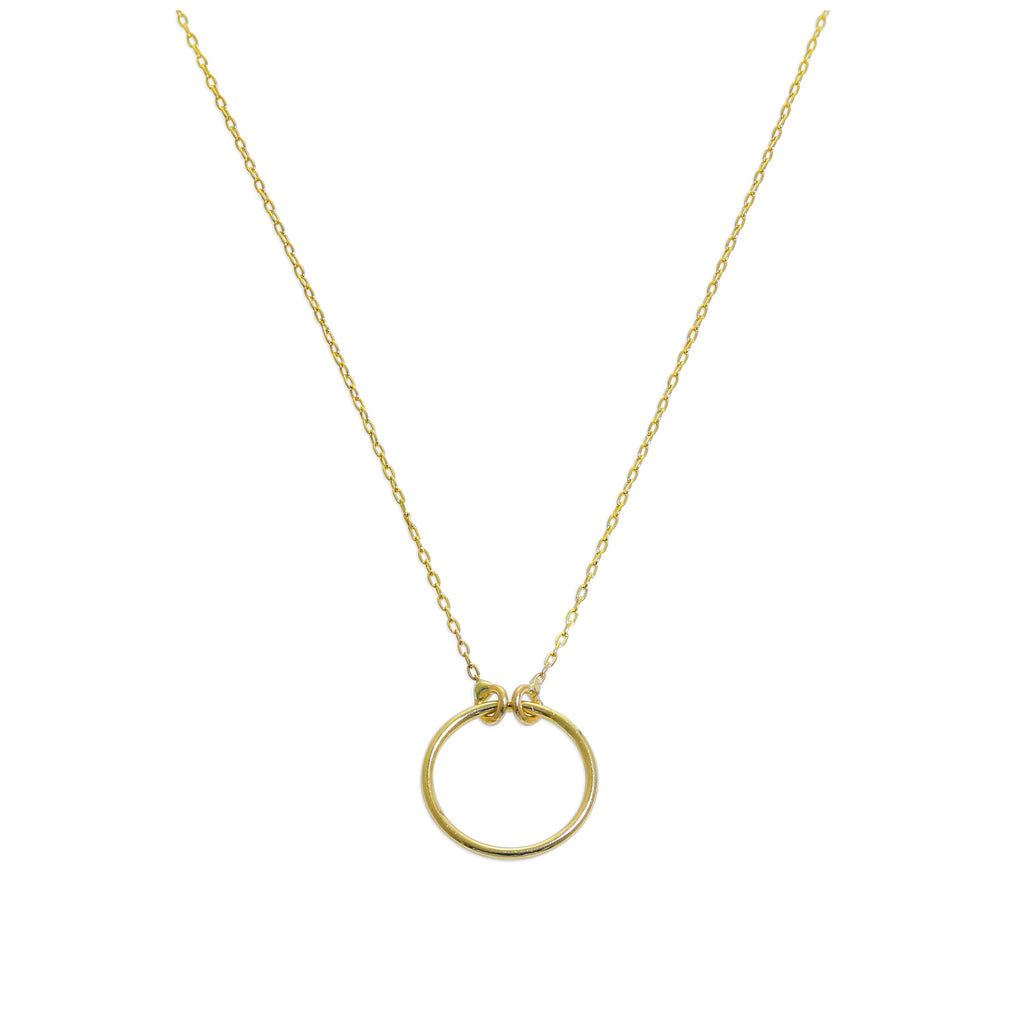 Fine 9ct Gold Karma Circle Necklace - 18 Inches