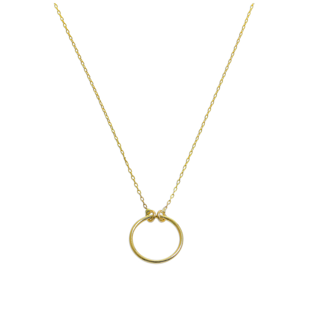 Fine 9ct Gold Karma Circle Necklace - 18 Inches