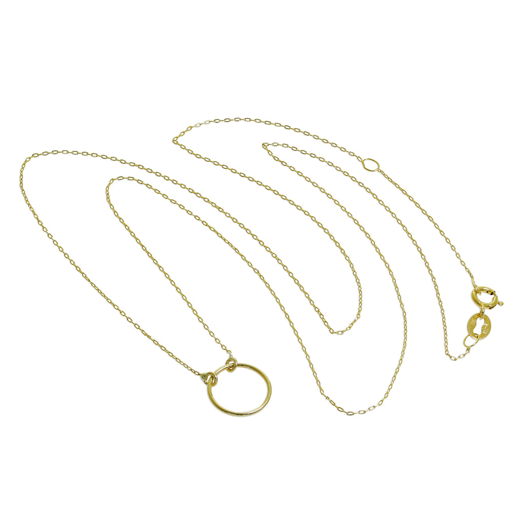 Fine 9ct Gold Karma Circle Necklace - 18 Inches