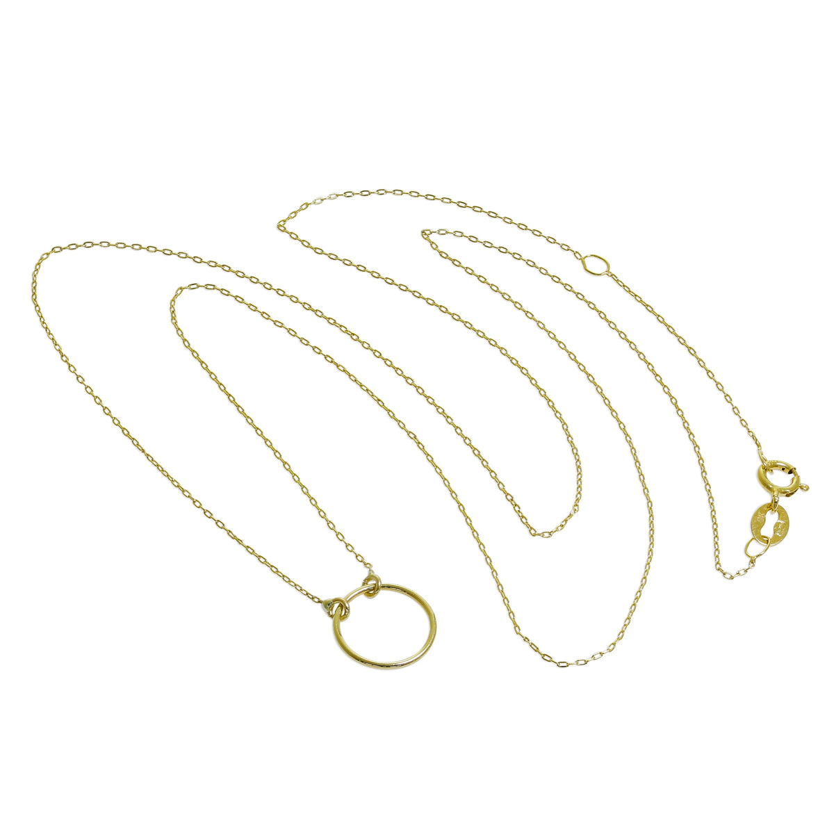 Fine 9ct Gold Karma Circle Necklace - 18 Inches