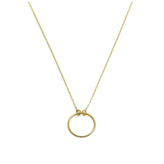 Fine 9ct Gold Karma Circle Necklace - 18 Inches