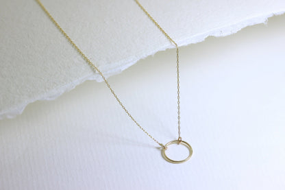 Fine 9ct Gold Karma Circle Necklace - 18 Inches
