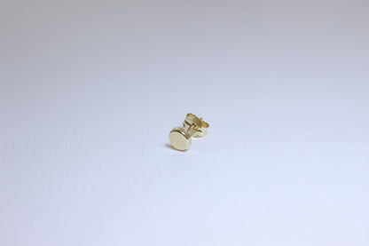 9ct Gold Mens Single Plain 4mm Round Stud Earring