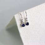 Sterling Silver Sapphire CZ September Birthstone Dangle Earrings