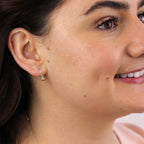 Sterling Silver Citrine CZ November Birthstone Dangle Earrings