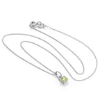 Sterling Silver Peridot CZ August Birthstone Claw Necklace - 14 - 32 Inches