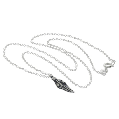Sterling Silver Feather Necklace - 14 - 22 Inches