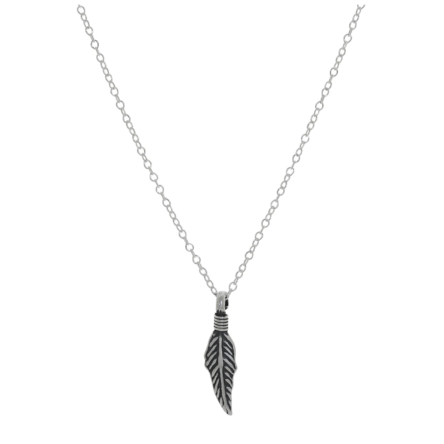 Sterling Silver Feather Necklace - 14 - 22 Inches