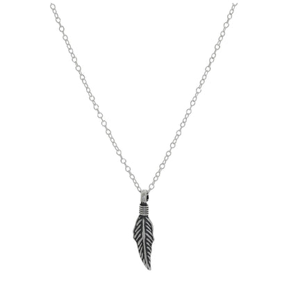 Sterling Silver Feather Necklace - 14 - 22 Inches
