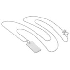 Sterling Silver Mini Engravable Dog Tag Necklace - 14 - 22 Inches