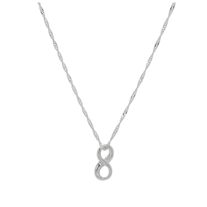 Sterlingsilber Unendlichkeitsschleife Schwebend Halskette 40,5 - 61cm