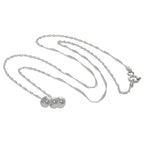 Sterling Silver Triple Round Ring Bead Necklace 16-24 Inches